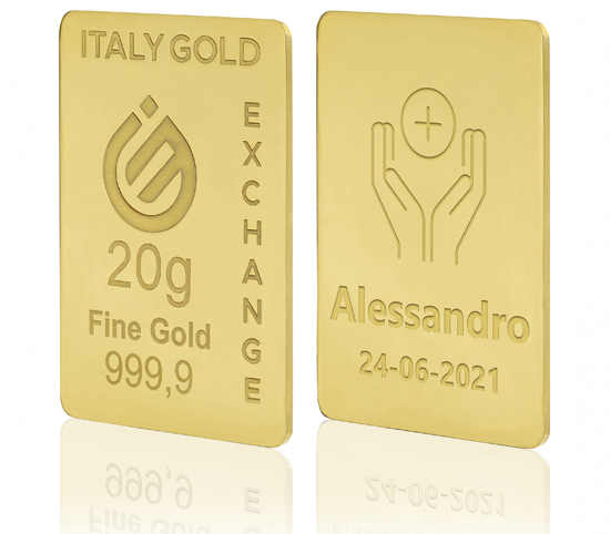 Lingotto Oro 24Kt da 20 gr. per Comunione  IGE GOLD